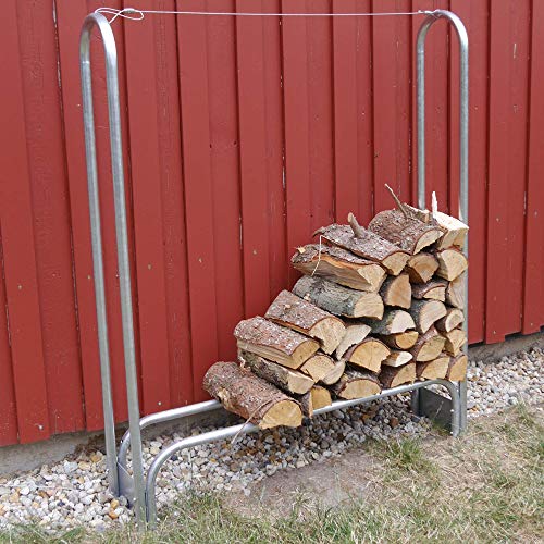 FARMERS FUN Premium Brennholz-Regal, Kaminholz Lagerung, 119 x 25 x 144 cm (L x B x H), verzinktes Stahlrohr – Bild 3