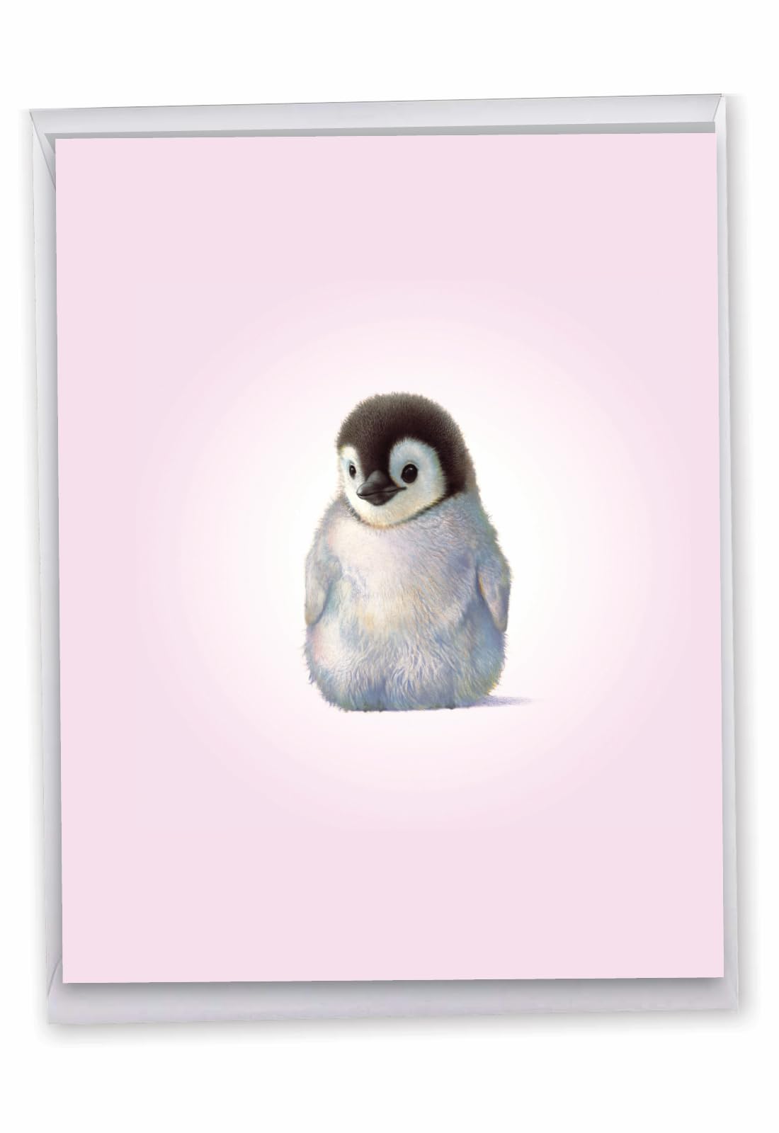 The Best Card Company - Funny Birthday Card with Envelope (Big 8.5 x 11 Inch) - Humorous Gratitude Animal Notecard Stationery - Zoo Babies-Penguin Birthday' J6726BBDG