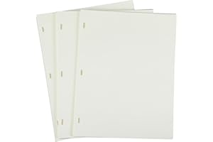 Mooliwe 100 Sheets Looseleaf Minute Book Ledger Sheets 11 x 8.5 Inch with 3 Hole Punch Ivory Letter Size Paper for Record Keeping