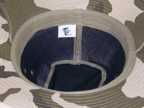 Tropic Hats 2 3/4" Wide Brim Men Safari/Outback Summer Hat w/Snap up Sides - Desert Camo Small