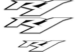 Awonderful R1 Fairing Decal Sticker Compatible with Y-amaha YZF1000 R1 Stickers Decals Vinyl Decal 6.5''x1.45''/Front Upper Nose Fairing 5.1''x1.15'' (Silvery White)