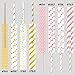 Hiware 200-Pack Pink/Gold Party Paper Straws - 8 Different Patterns Pink Straws/Gold Straws for Party, Birthday, Wedding, Bridal Shower, Baby Shower Supplies and Decorations