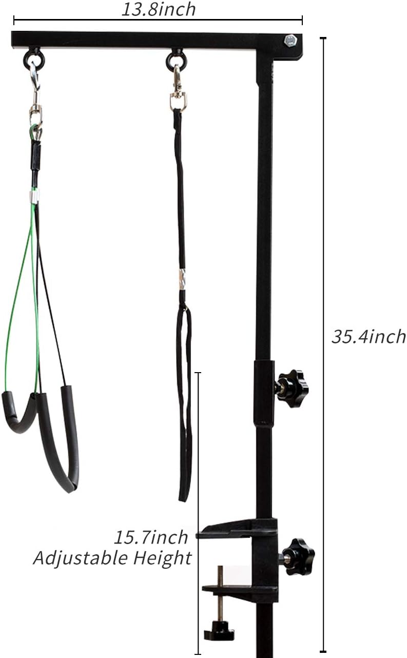 CHAOLUN Foldable Pet Dog Grooming Arm with Clamp, Loop Noose, No Sit Haunch Holder for Medium & Small Pets, Pet Grooming Tool 35.5" Adjustable Arm