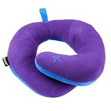 BCOZZY Kids Chin Supporting Patented Travel Pillow - Keeps The Child's Head from Bobbing up and Down in car Rides, Providing Comfort and Support for The Neck and Head. Child Size (Purple)
