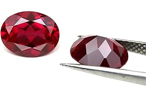 Ximimark 10Pcs Oval Shape Cut Red Mozambique Loose Gemstone 7x5mm