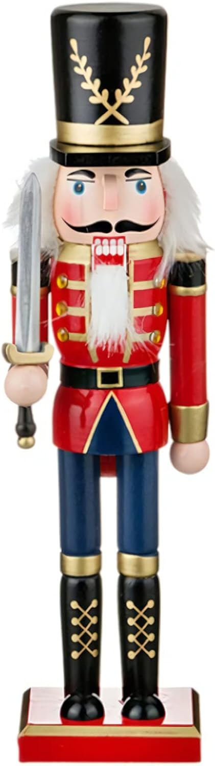 Nutcrackers - O-Toys Wooden Nutcracker Ornaments Christmas Decoration Figures Puppet Home Decor (12 Inch) (Sword)