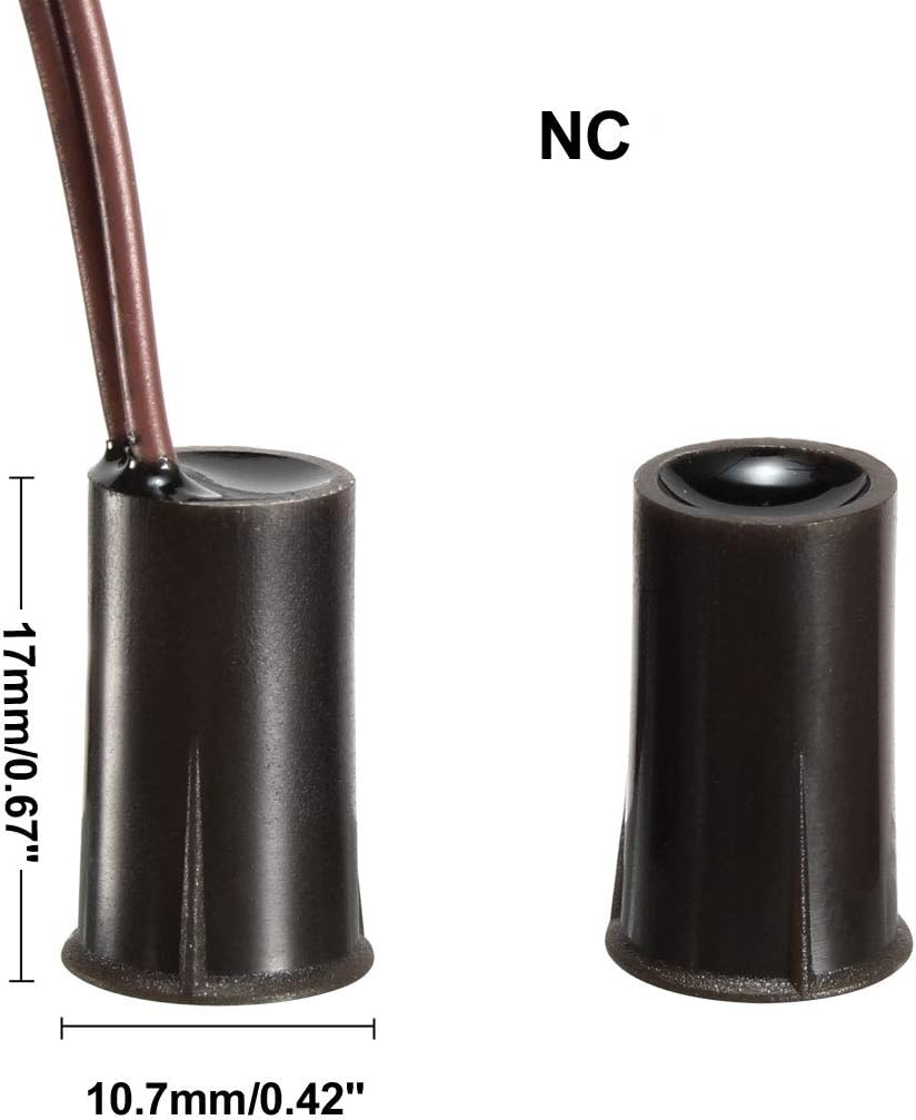 Sourcingmap N.C. Recessed Wired Security Window Door Contact Sensor Alarm Magnetic Reed Switch Brown RC-33 5pcs - Image 3