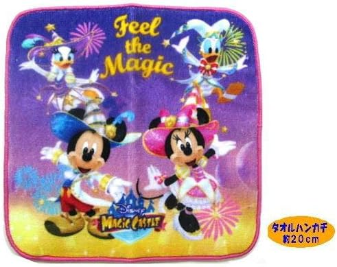Amazon Co Jp キャラクター タオルハンカチ ミニ ミッキー ミニーマウス ｃｍ角 マジックキャッスル 紺 ふちピンク ホビー
