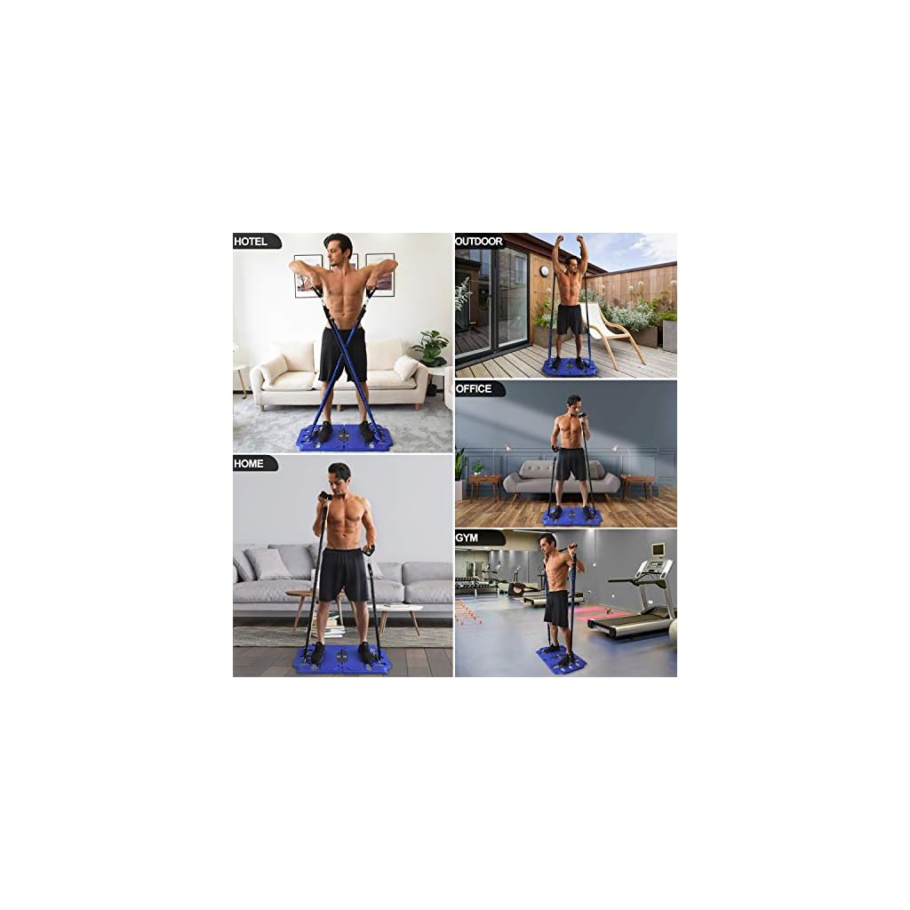 FITINDEX Portable Home Gym Exercise Equipment with Resistance Bands