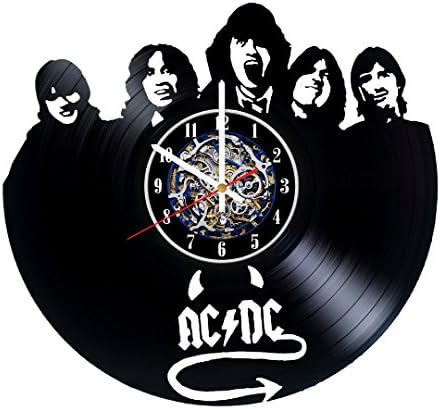 AC DC Music Design Wall Clock Made From Used Vinyl Record - Get unique home wall decor - Gift ideas for his and her – Unique Music Fan Art