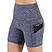 ODODOS High Waist Out Pocket Yoga Short Tummy Control Workout Running Athletic Non See-Through Yoga Shorts,NavyHeather,X-Smallthumb 4