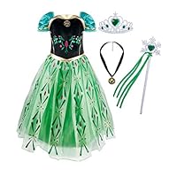 LENSEN Tech Girls Princess Anna Costume Snow Queen Dress up (Anna Accessories, 4T)