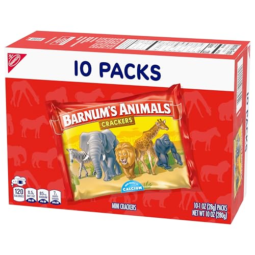 BARNUM’S ORIGINAL ANIMAL CRACKERS, KIDS SNACKS, 10 SNACK PACKS