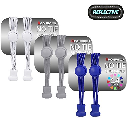 image for Neo-wows Elastic No Tie reflective Shoelaces for Kids and Adults, Best