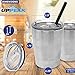 UpPeak 8.5 oz. Stainless Steel Cups with Clear Lids and Plastic Straws, 2 Pack, Double Walled Insulated for Hot and Cold Drinks, Travel Tumblers for Coffee, Cold Brew, Water or Smoothies