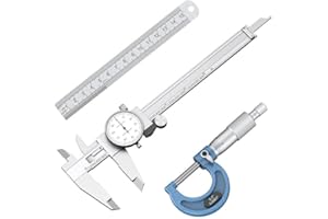 HDLNKAK Dial Caliper 0.001” / Micrometer 0.001” and Stainless Steel Ruler, Precision Caliper with Watch 0-6" Range, 0-1" Alloy Precision Micrometer Mechanical Toolkit Set