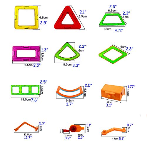 87pcs Magnetic Blocks Wheels Educational Construction Engineering DIY Tiles- Building Blocks Learning Stacking Block Set Boys Girls Magnets Building sets Best kids toys Creative Games Fun Activities - Thumbnail 3