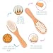 Baby Hair Brush and Comb Set - Wooden Hairbrush Kit for Grooming - Natural Soft Goat Hair Bristles for Newborn Cradle Cap - Baby Shower Gift Idea