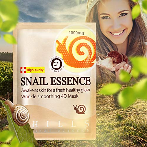 SHILLS Snail Mask, Hydrating Face Mask, Anti Wrinkle Serum Repair Mask Sheet brightening facial mask 10 Combo Pack - Thumbnail 3