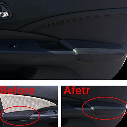 Odster For Honda CRV CR-V 2012-2015 Door Armrest Surface Cover Trim PU Leather Anti-collision Car Covers Waterproof Protect Car Styling