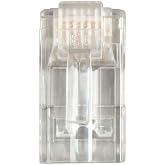 Monoprice Cat6 RJ45 Modular Plugs - with EZ Passthrough for Round Solid/Stranded Cable, 50u, 100-Pack, Clear