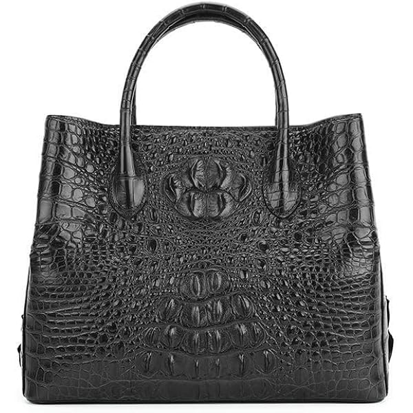 Luxury Tote Crocodile Bag Python Crocodile Leather Bag with Bamboo