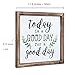 SANY DAYO HOME Today is A Good Day to Have A Good Day Inspirational Sayings Wall Decor Signs 12 x 12 inch Rustic Wood Framed Modern Farmhouse Wall Hanging Art (with Leaves)