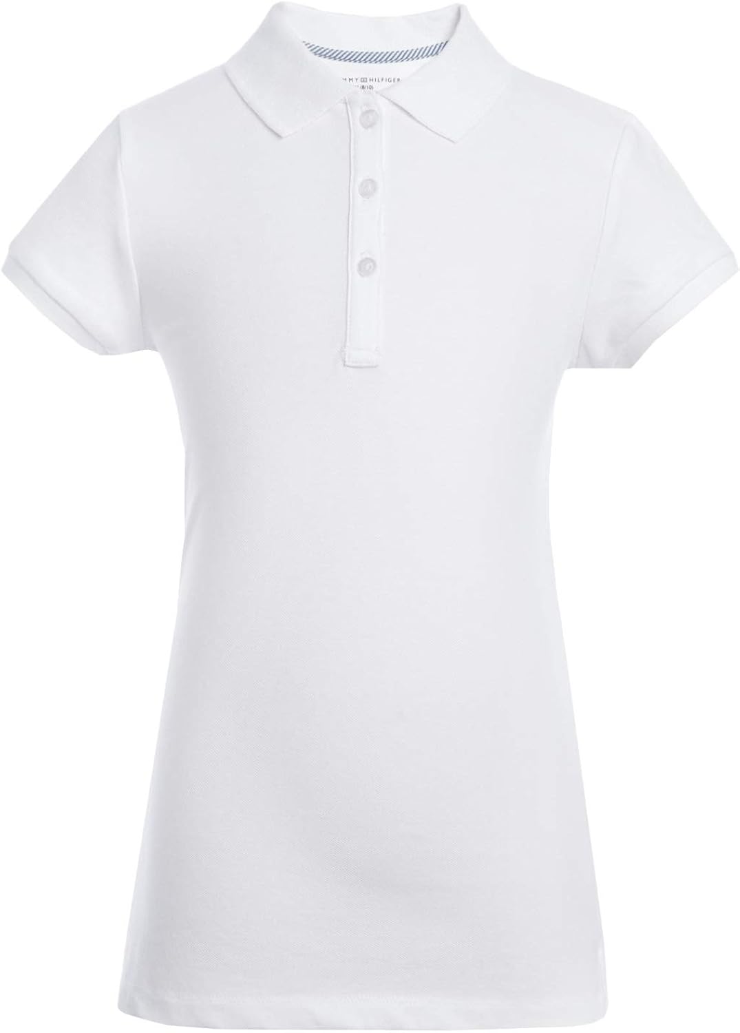 Tommy Hilfiger Short Sleeve Girls Fit Stretch Pique Polo Shirt, Kids School Uniform Clothes: Clothing