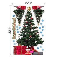 EYE CANDY SIGNS Christmas Tree Static Cling Window Decals Removable and Reusable Holiday Clings