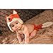 Kitron TM Cute Unisex Newborn Boy Girl Crochet Knitted Small Fox Style Baby Outfits Costume Set Photography Photo Prop