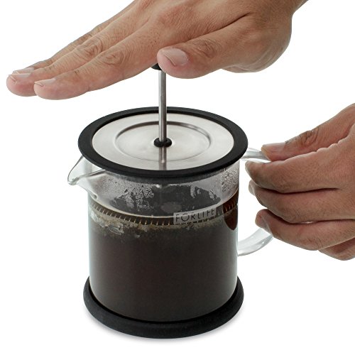 FORLIFE Cafe Style Glass Coffee/Tea Press, 16-Ounce, Black
