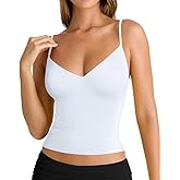 PINKMSTYLE Womens Spaghetti Strap Tank Tops V Neck Double Lined Going Out Summer Top