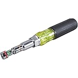Klein Tools 32807MAG 7-in-1 Nut Driver, Magnetic Driver with SAE Hex Nut Sizes and Spring Coil Bits, Heavy-Duty Handle for Ad