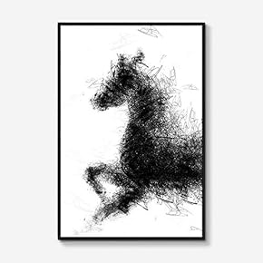 Framed Canvas Wall Art for Living Room, Bedroom Black Horse Canvas Prints for Modern Home Decoration Ready to Hang - 16"x24" inches
