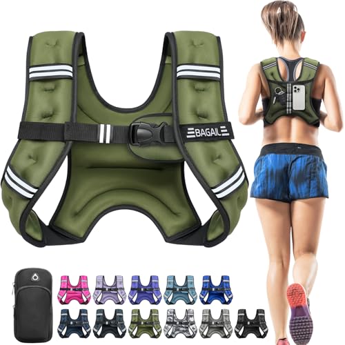 BAGAIL Gewichtsweste für Krafttraining, Brustgröße Verstellbar, Praktische Tasche, mit Eisensand Gefüllte, Ideal für Fitnessstudio-Workouts, Yoga-Training & Aer