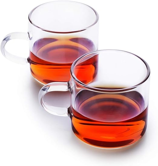 BEYONDA FMGYBL016 2 Sets Glass Cups for Hot Drinks,Clear Mini Glass