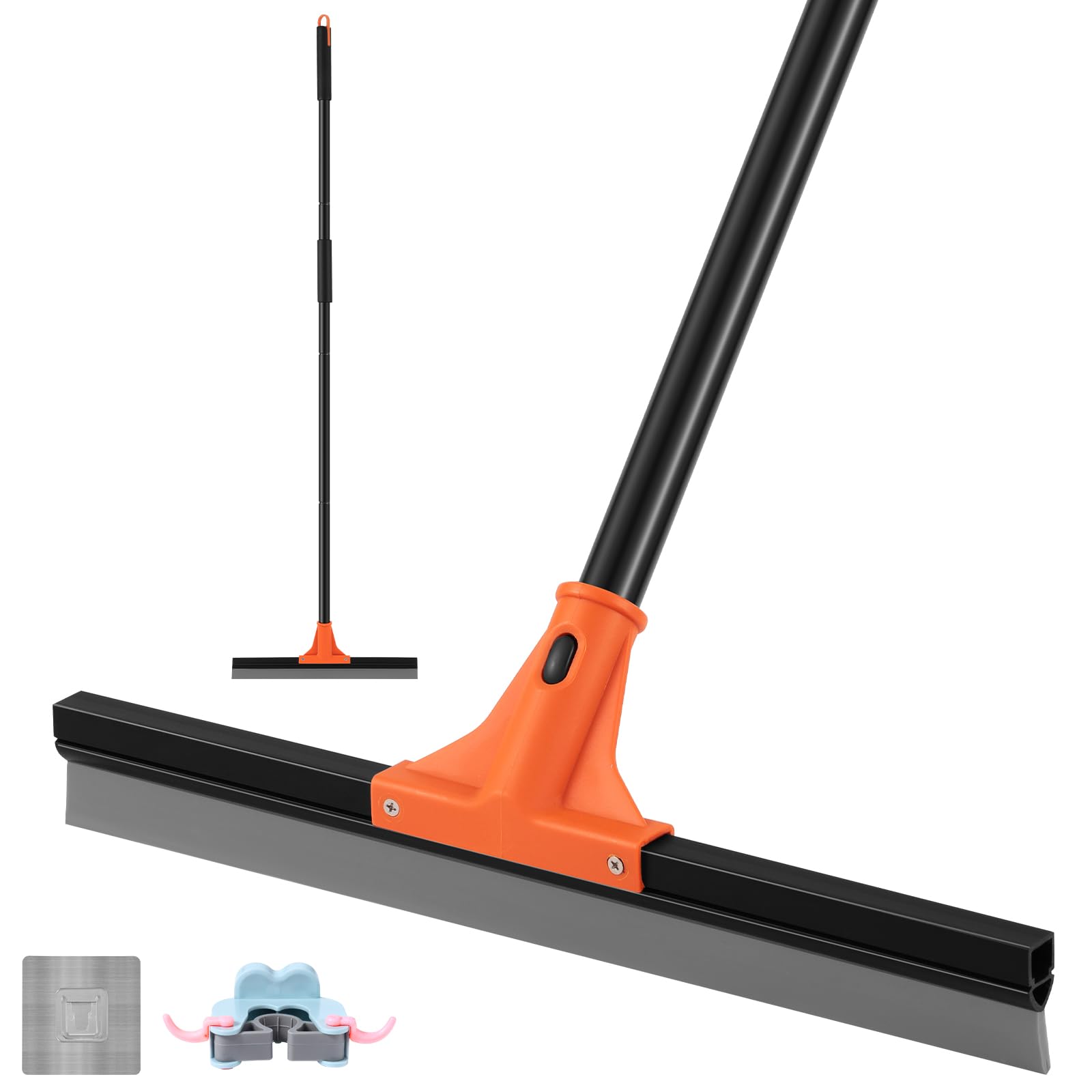 Photo 1 of wlich Floor Squeegee Heavy Duty, 17 Inch Rubber Blade, 60 Inch Long Aluminum Handle, Multipurpose Cleaning Squeegee for Garage, Tile, Deck, Bathroom, Window, Glass