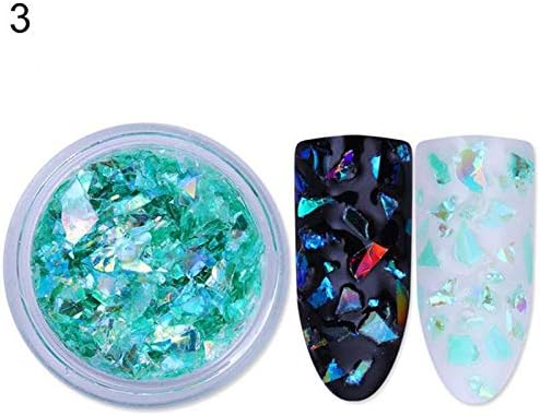 Tofree Nail Art Glitter Glass Candy Color Paper Iridescent Sequins Flakes Nail Art DIY Decor Supplies