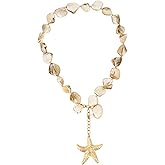 Mikovivi Starfish Shell Necklaces for Women, Handmade Ocean Styles Seashell Conch Dopamine Jewelry Summer Beach Boho Pendant Necklace