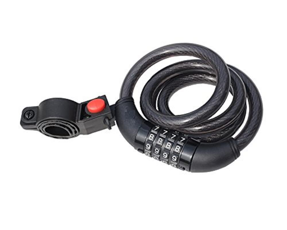 Merriway BH04737 Spiral 4 Digit Combination Lock & Bracket - Resettable - 15 x 1000mm