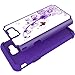 MicroP Galaxy J7 V Case, Galaxy J7 2017 / J7 Sky Pro / J7 Perx / J7Prime/Galaxy Halo Case, Hybrid Dual Layer Silicone Plastic Armor Defender Case for Samsung Galaxy J7V 2017 (Armor Purple Flower)