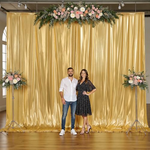 Gold Sequin Backdrop Curtain Panels 40x10ft