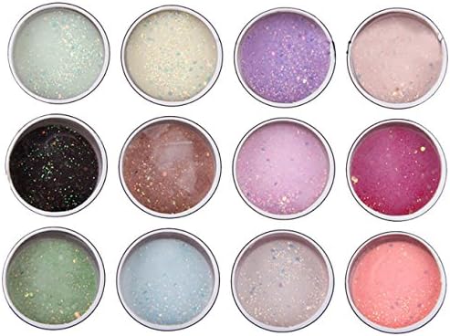 12Box 12colors Holographic Glitter Laser Powder Nail Glitter Manicure Nail Art Chrome Pigment DIY Nails