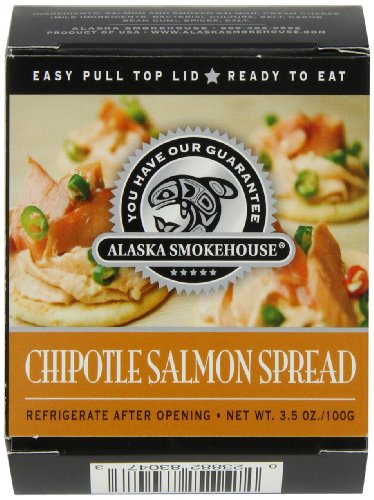 Alaska Smokehouse Chipotle Salmon Spread Serving Design, 3.5 Ounce Boxes (Pack of 6)