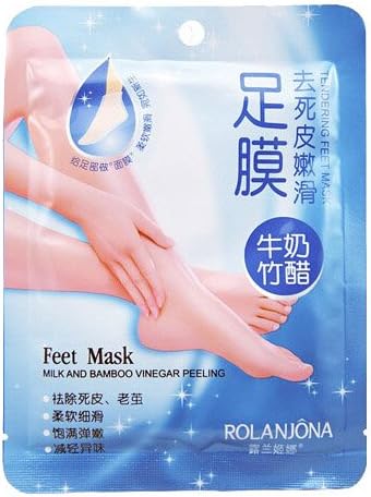 10PCS=5PAIR ROLANJONA FOOT MASK Bamboo Vinegar Feet Mask Milk Membrane Foot care Chamfer Whitening and Moisturizing Exfoliating