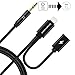 iPhone 8 X Charger and Headphone Adapter, Dreamvasion 2 in 1 Lightning to 3.5mm Audio Aux Splitter and Lightning Female Extend Charging Cable for iPhone X / 8 /7 to Car Stereo and More, Support iOS 11
