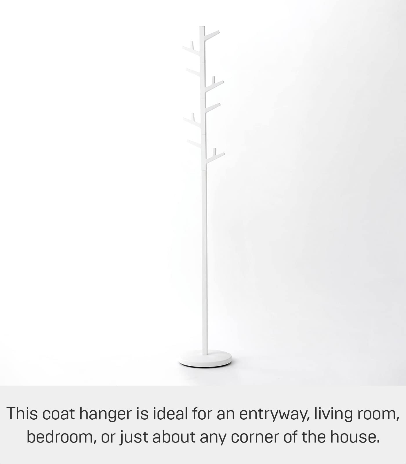 山崎実業(Yamazaki) ポールハンガー ブランチ ホワイト 約W28×D28×H176cm ハンガーラック コートハンガー 7066