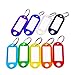 ILIKE 45 Pack Tough Plastic Key Tags Luggage ID Labels Keyring Keychain with Split Ring and White Label Window Assorted Colors
