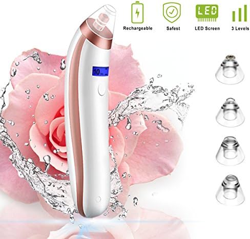 Blackhead Remover, Vacuum Blackhead Removal Peel Tool Extractor Electric Skin Pore Cleaner, Rechargeable Suction Comedone Acne Eliminator Microdermabrasion Device for Nose Face Men Women