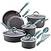 Rachael Ray 87641 Cucina Hard Anodized Nonstick Cookware Pots and Pans Set, 12 Piece, Gray with Blue Handles primary
